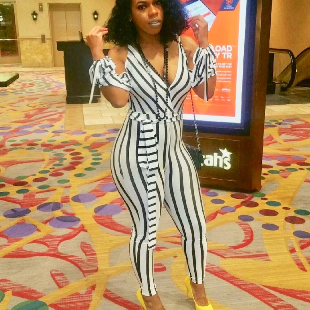 STRIPED JUMPSUIT